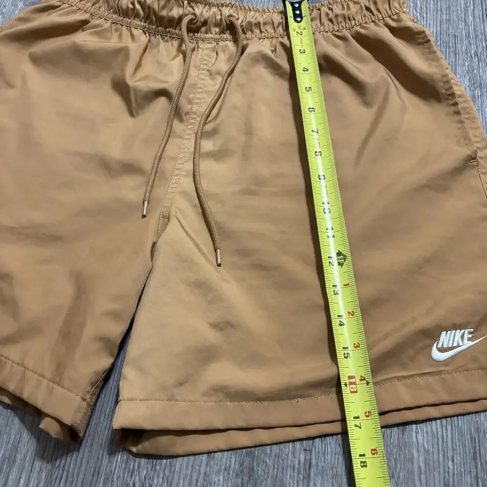Nike Woven Shorts Men’s Size M Brown Solid Lined Drawstring Elastic Back Pocket